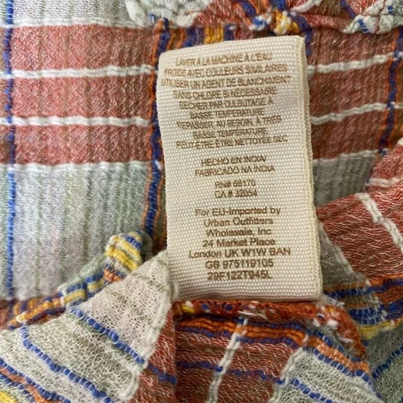 We The Free blouse shirt long sleeve button down front waist pleats Sz S I -05 - Picture 5 of 8